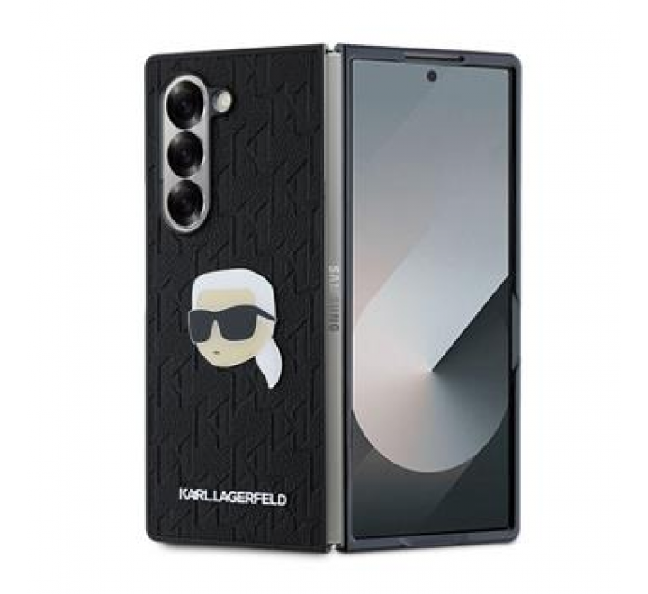 Karl Lagerfeld PU Saffiano Monogram Karl Head Zadní Kryt pro Samsung Galaxy Z Fold 6 Black