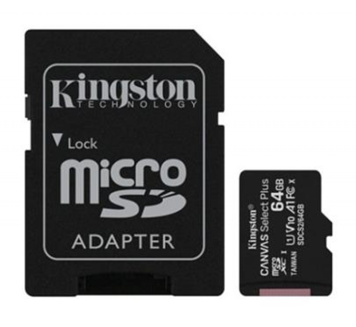 Karta paměť.microSDXC 64GB Kingston Canvas Select Plus, adapter vč. poplatků