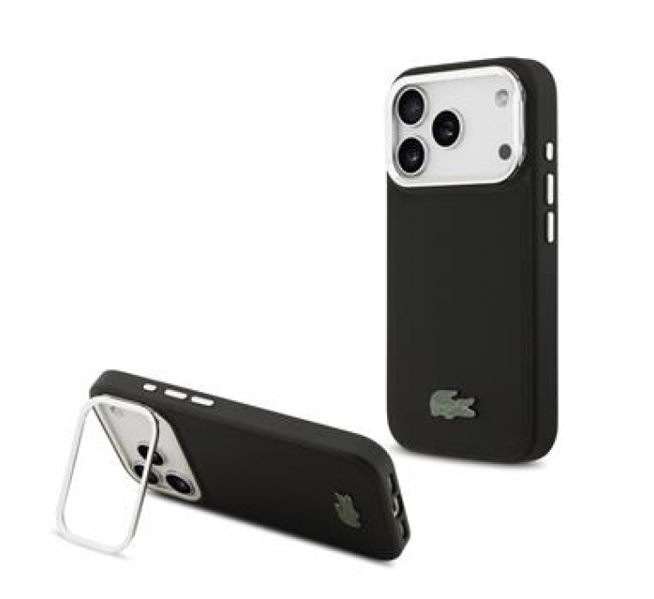 Lacoste Iconic Petit Pique Camera Stand MagSafe Zadní Kryt pro iPhone 17 Pro Black
