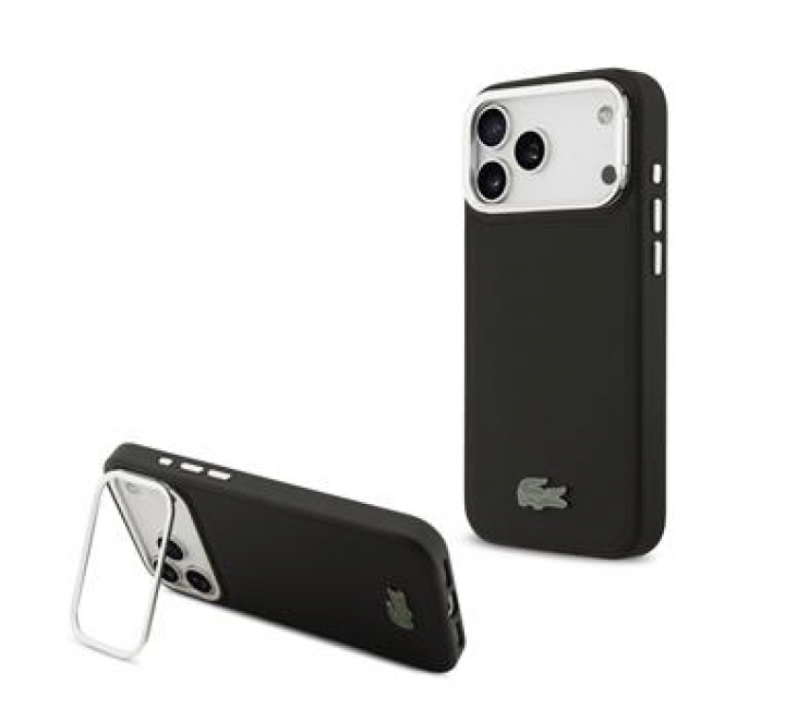 Lacoste Iconic Petit Pique Camera Stand MagSafe Zadní Kryt pro iPhone 17 Pro Max Black