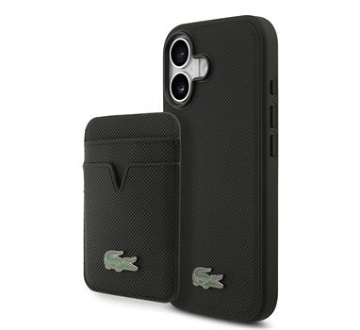 Lacoste Iconic Petit Pique MagSafe Zadní Kryt + Peněženka pro iPhone 17 Black