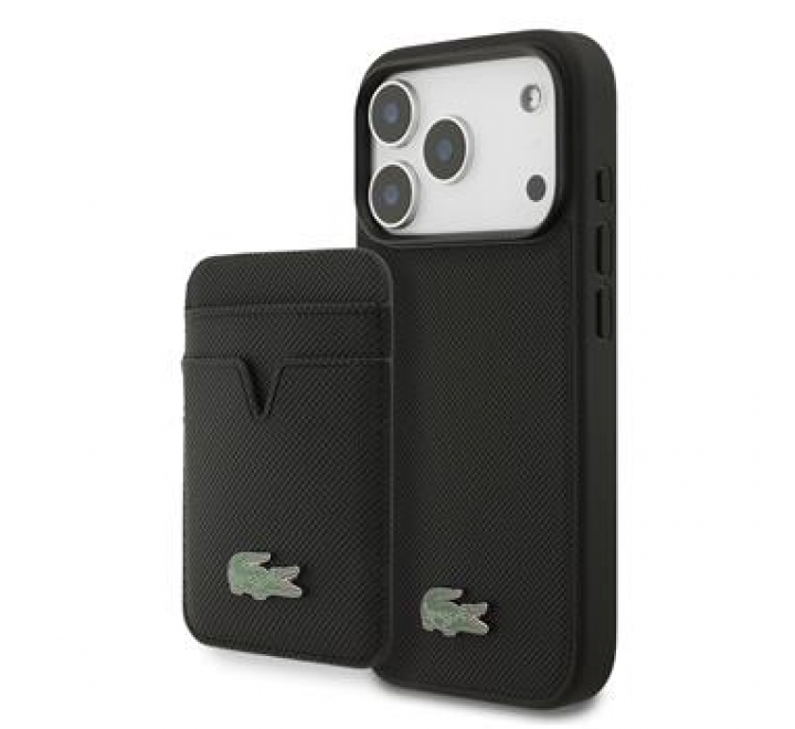 Lacoste Iconic Petit Pique MagSafe Zadní Kryt + Peněženka pro iPhone 17 Pro Black