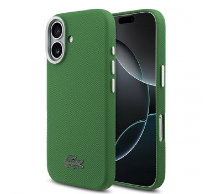 Lacoste Iconic Petit Pique Metal Logo MagSafe Zadní Kryt pro iPhone 17 Green