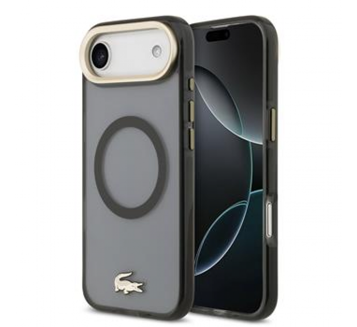 Lacoste PC/TPU Frosted Finish Gold Logo MagSafe Zadní Kryt pro iPhone 17 Air Black