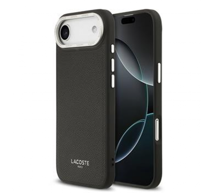 Lacoste PU Leather Champs Elysees MagSafe Zadní Kryt pro iPhone 17 Air Black