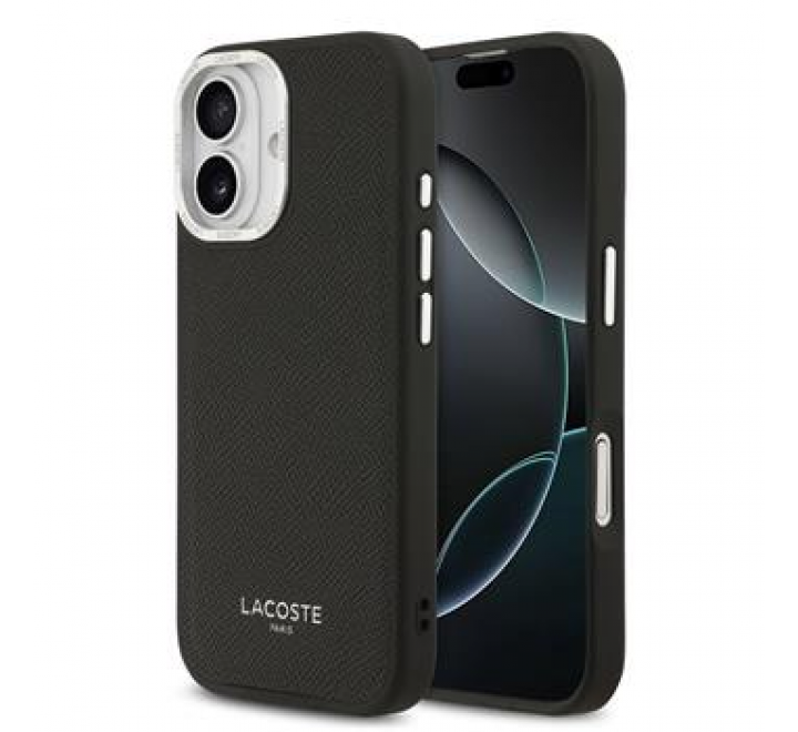 Lacoste PU Leather Champs Elysees MagSafe Zadní Kryt pro iPhone 17 Black