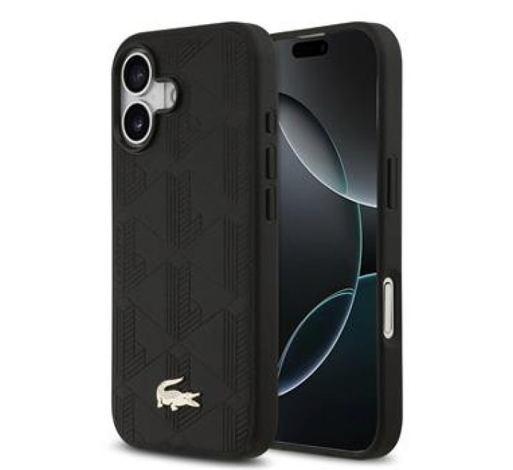 Lacoste PU Nomogramme Gold Logo MagSafe Zadní Kryt pro iPhone 17 Black