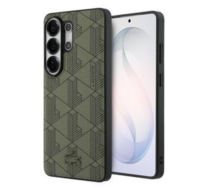 Lacoste PVC Blend Monogram Magnetic Zadní Kryt pro Samsung Galaxy S26 Ultra Khaki