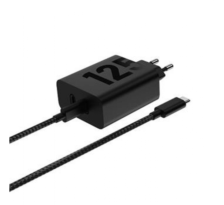MCD-1252 Motorola TurboPower Duo 2xUSB-C 125W Cestovní Nabíječka + USB-C/USB-C Datový Kabel Black