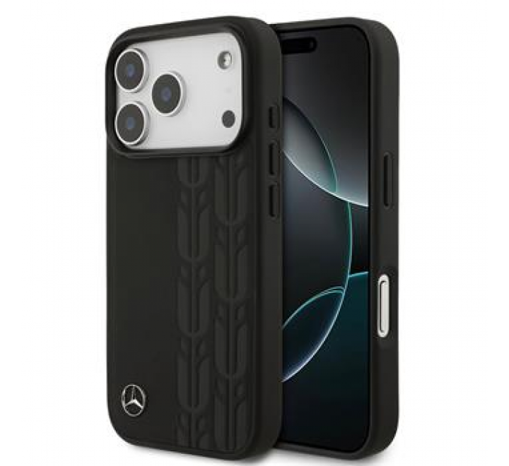 Mercedes Leather Lauer Leaves MagSafe Zadní Kryt pro iPhone 17 Pro Black