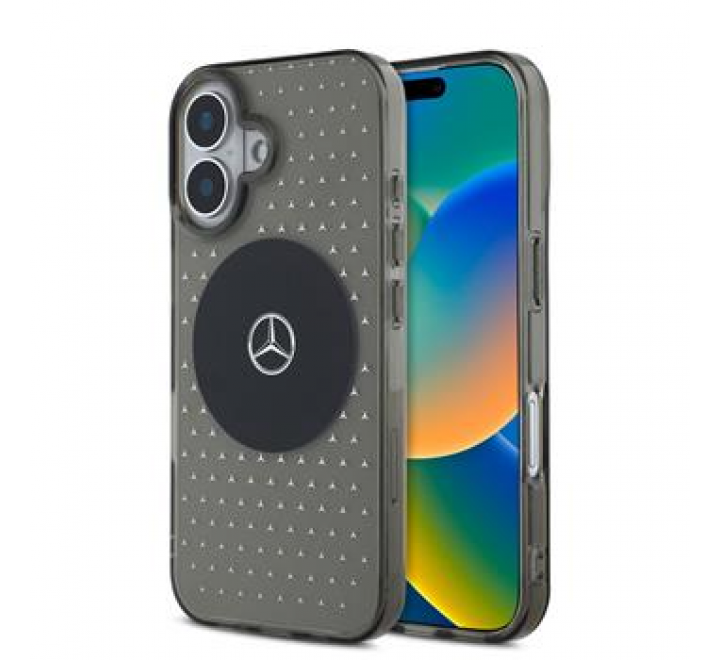 Mercedes PC/TPU Star Pattern MagSafe Zadní Kryt pro iPhone 16 Plus Black