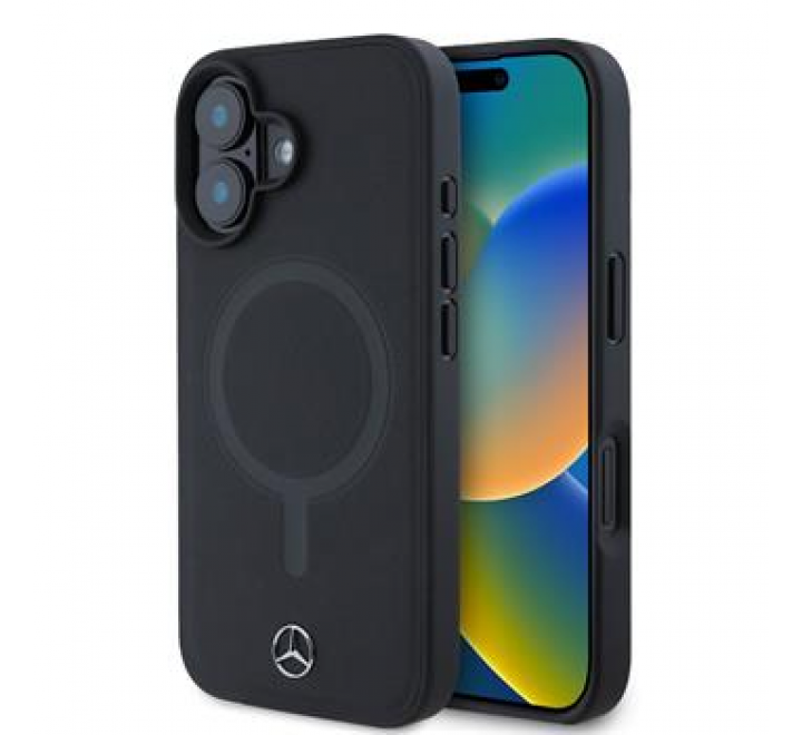 Mercedes Smooth Leather MagSafe Zadní Kryt pro iPhone 16 Plus Black
