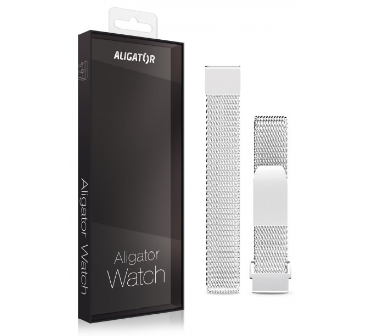 Náhradní kovový řemínek pro Aligator Watch Lady 16mm, stříbrný