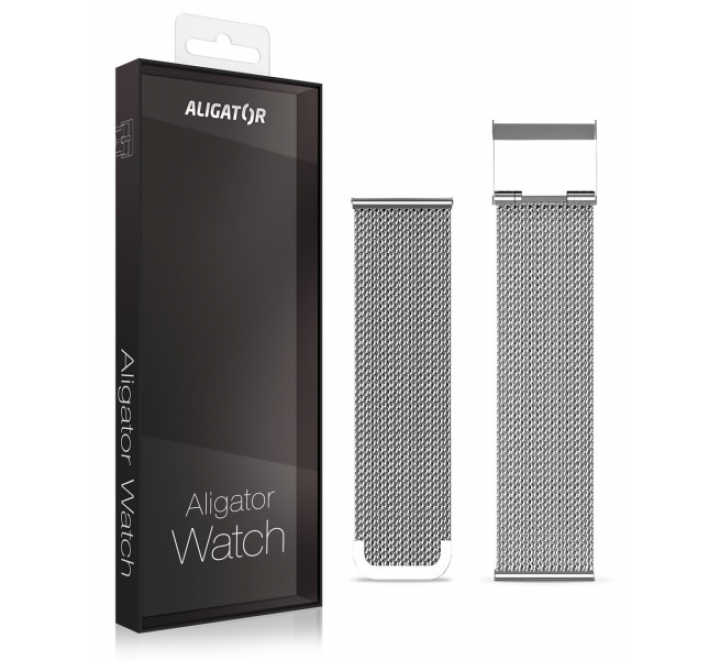 Náhradní kovový řemínek pro Aligator Watch Life 20mm, stříbrný