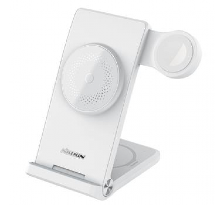 Nillkin PowerTrio 3v1 Bezdrátová Nabíječka MagSafe pro Apple Watch White (MFI)