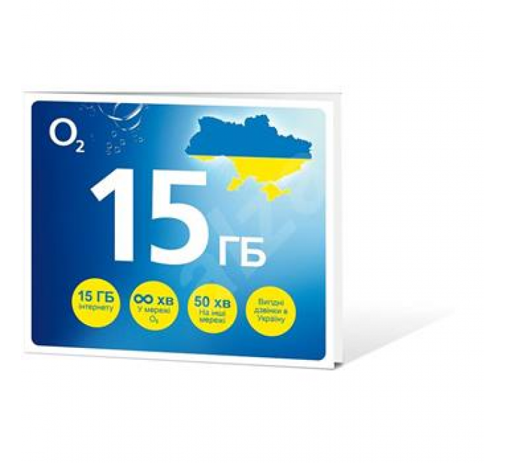 O2 GO SIM KARTA - UKRAJINA 15GB