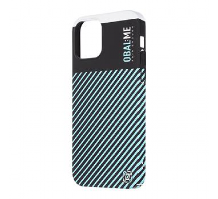 OBAL:ME Flossy Stripes Kryt pro Apple iPhone 12/12 Pro Black/Sky Blue