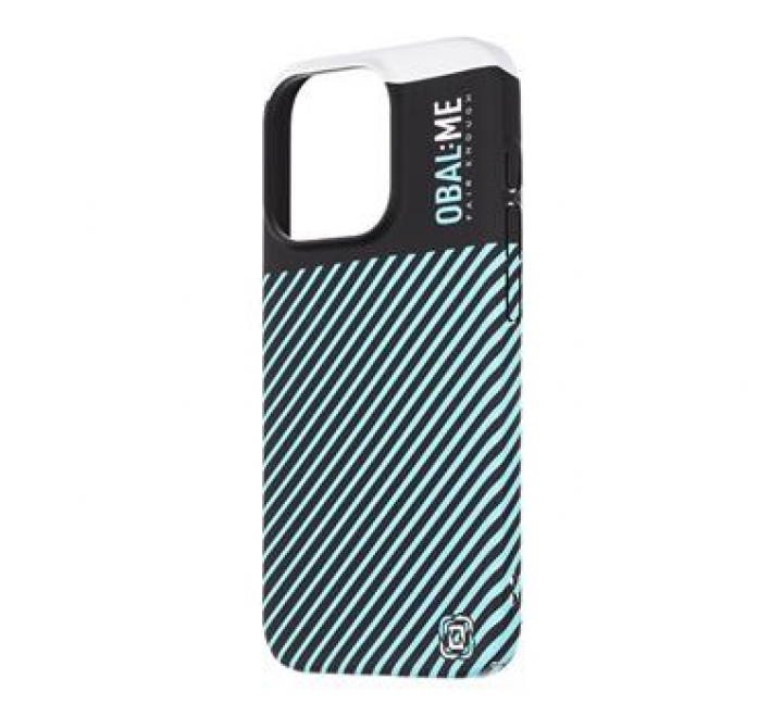 OBAL:ME Flossy Stripes Kryt pro Apple iPhone 15 Pro Black/Sky Blue