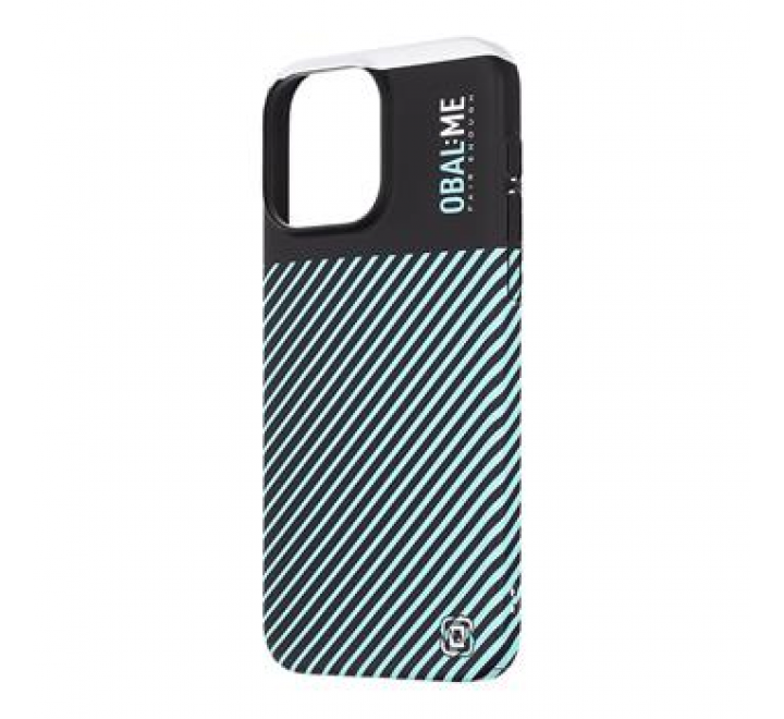 OBAL:ME Flossy Stripes Kryt pro Apple iPhone 15 Pro Max Black/Sky Blue