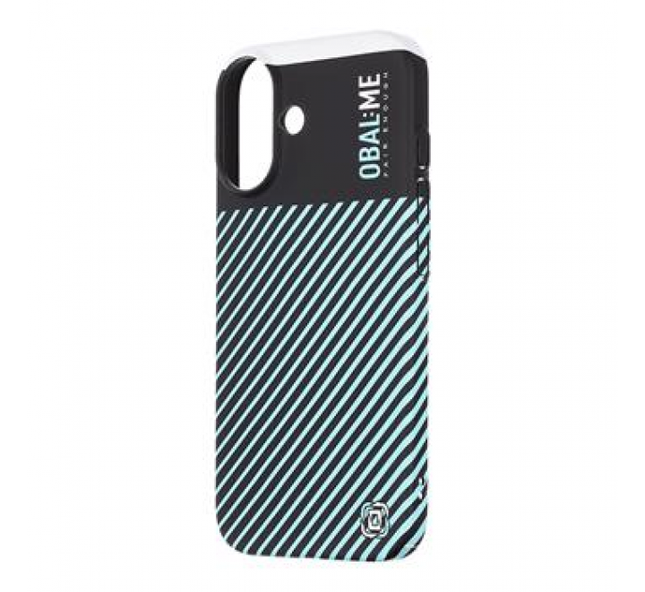 OBAL:ME Flossy Stripes Kryt pro Apple iPhone 16 Plus Black/Sky Blue