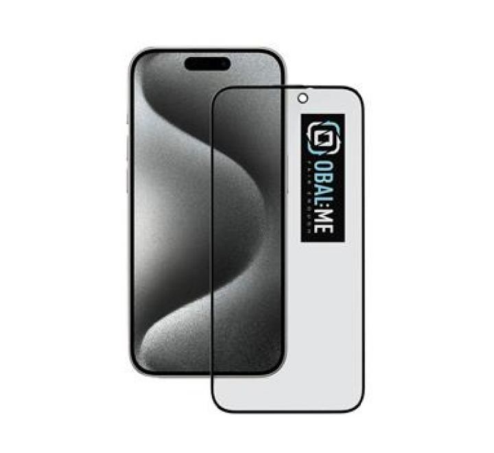 OBAL:ME Privacy 5D Tvrzené Sklo pro Apple iPhone 15 Pro Black
