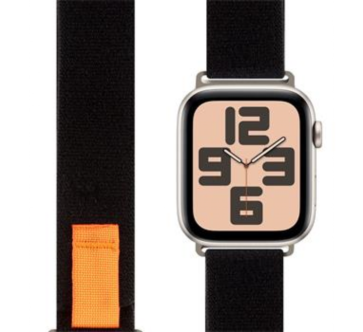 OBAL:ME Textilní Řemínek pro Apple Watch 42-49mm M-L Black/Orange
