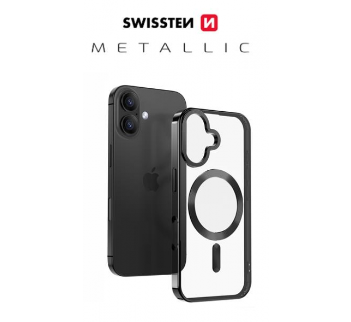 POUZDRO SWISSTEN CLEAR JELLY MagStick METALLIC PRO APPLE IPHONE 17 PRO ČERNÉ