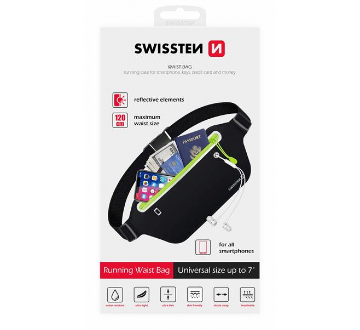 POUZDRO SWISSTEN LINE CASE kolem pasu ČERNÉ