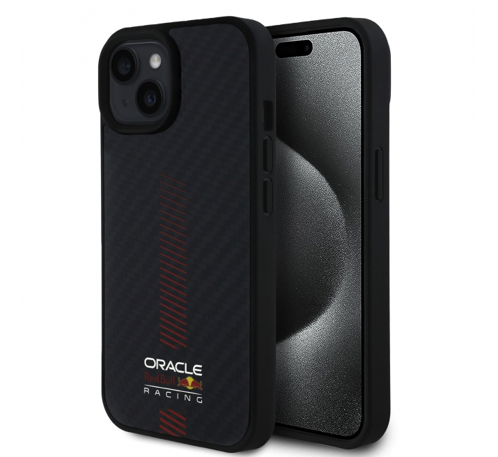 Red Bull Carbon Powerbar MagSafe Zadní Kryt pro iPhone 15 Black