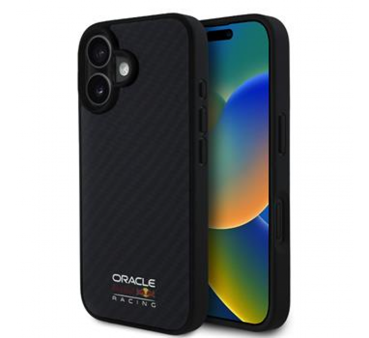 Red Bull Carbon Shiny Logo MagSafe Zadní Kryt pro iPhone 16 Black