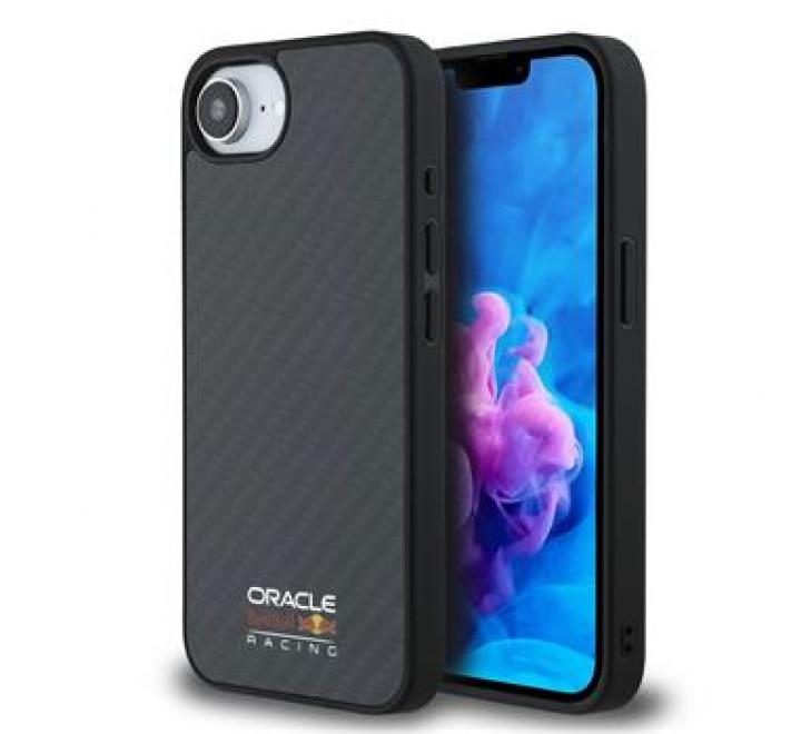 Red Bull Carbon Shiny Logo MagSafe Zadní Kryt pro iPhone 16e Black