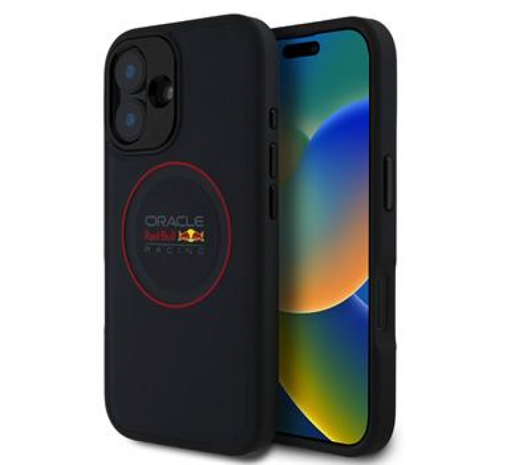 Red Bull PU Leather Red Ring MagSafe Zadní Kryt pro iPhone 16 Plus Navy