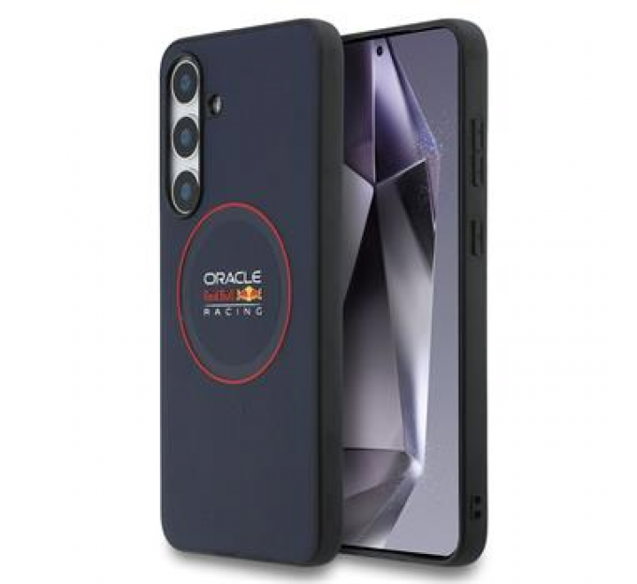 Red Bull PU Leather Red Ring MagSafe Zadní Kryt pro Samsung Galaxy S25 FE Navy