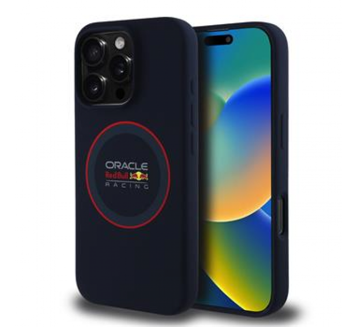 Red Bull Silicone Red Ring MagSafe Zadní Kryt pro iPhone 16 Pro Max Navy
