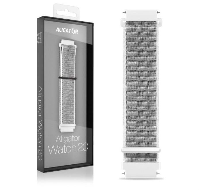 Řemínek nylonový ALIGATOR 20mm, bílý