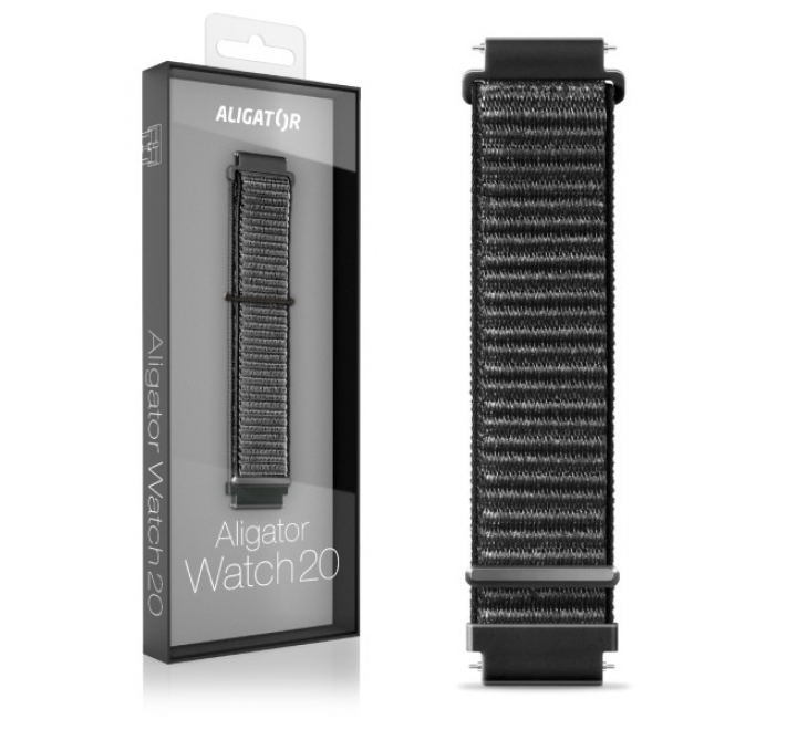 Řemínek nylonový ALIGATOR 20mm, černý
