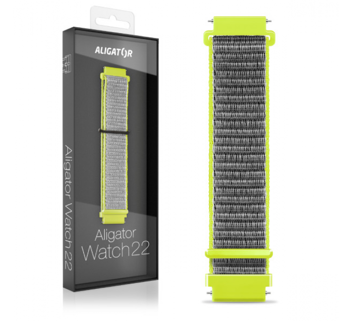 Řemínek nylonový ALIGATOR 22mm, limetkový