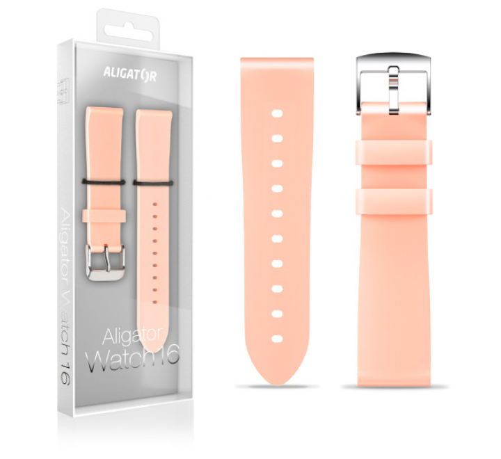 Řemínek silikonový ALIGATOR 16mm, meruňkový
