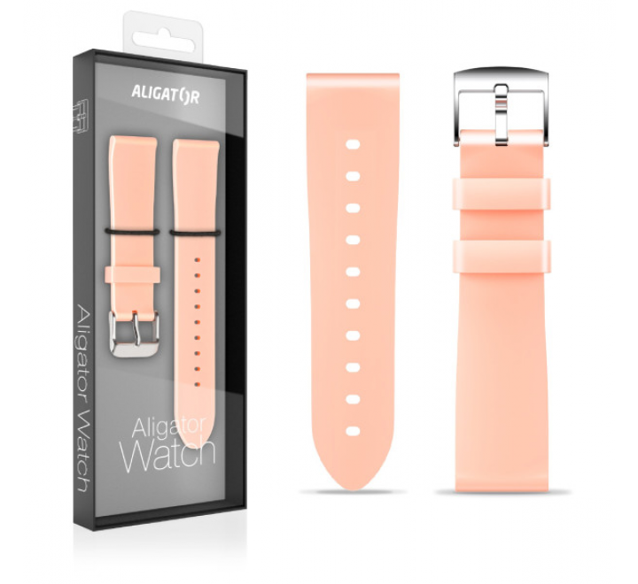 Řemínek silikonový ALIGATOR 18mm, meruňkový