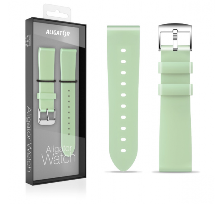Řemínek silikonový ALIGATOR 18mm, pistáciový