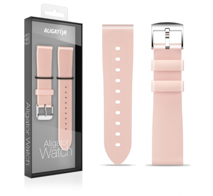 Řemínek silikonový ALIGATOR 18mm, růžový