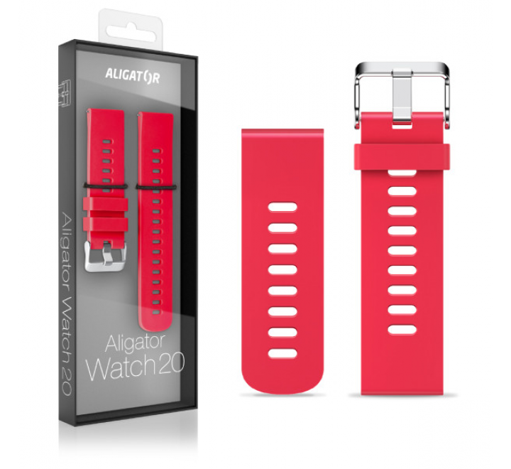 Řemínek silikonový ALIGATOR 20mm, červený