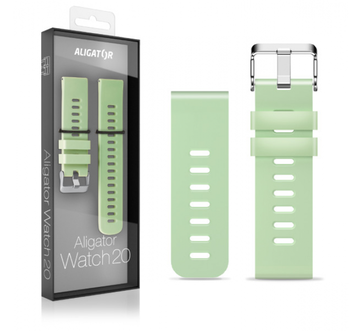 Řemínek silikonový ALIGATOR 20mm, pistáciový