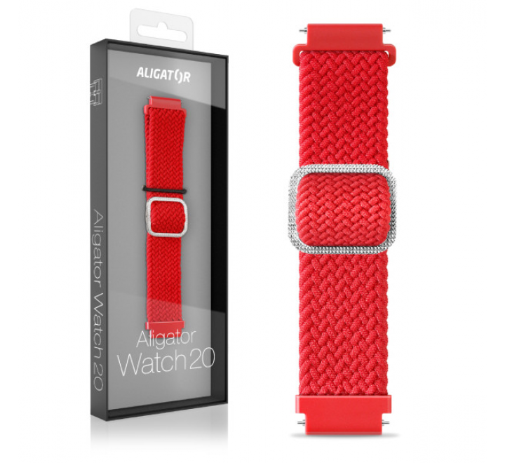 Řemínek textilní ALIGATOR 20mm, červený