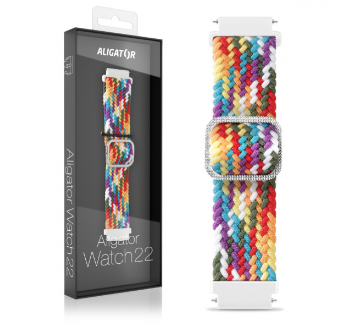 Řemínek textilní ALIGATOR 22mm, barevný