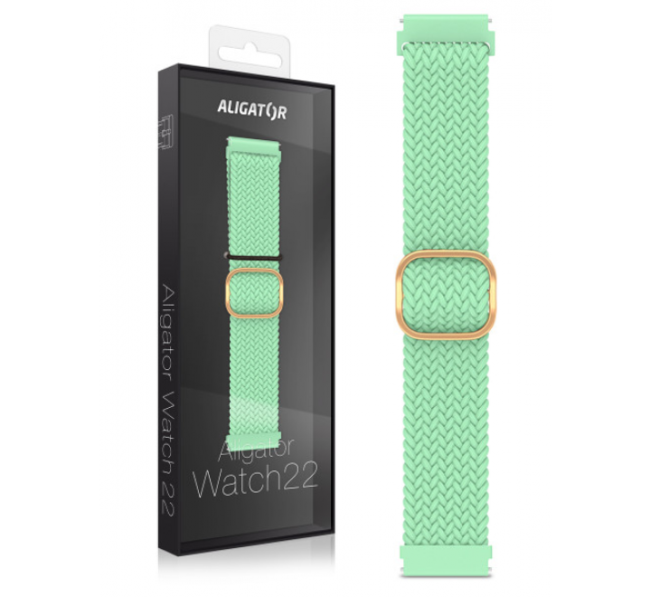 Řemínek textilní ALIGATOR 22mm, tyrkysový