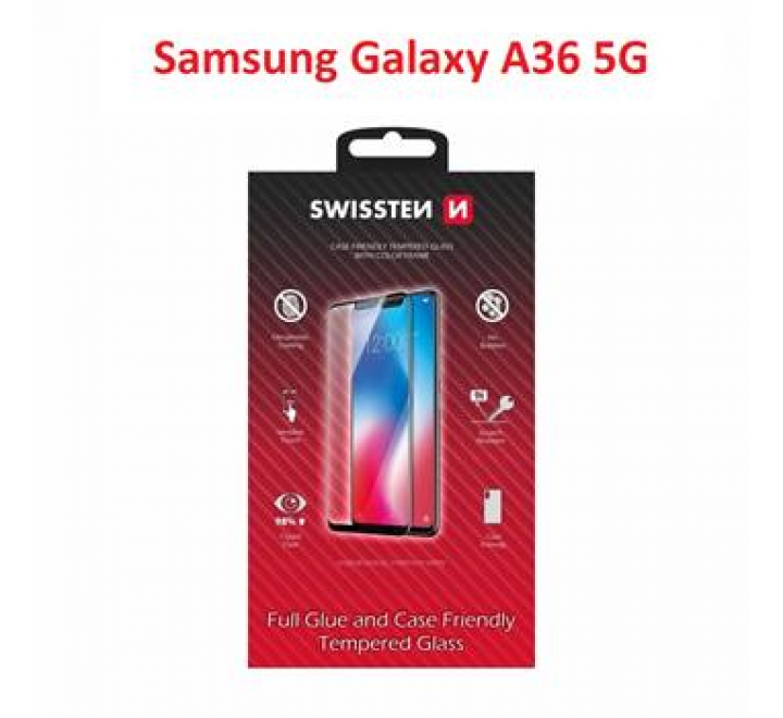 SKLO SWISSTEN FULL GLUE, COLOR FRAME, CASE FRIENDLY PRO SAMSUNG GALAXY A36 5G ČERNÉ