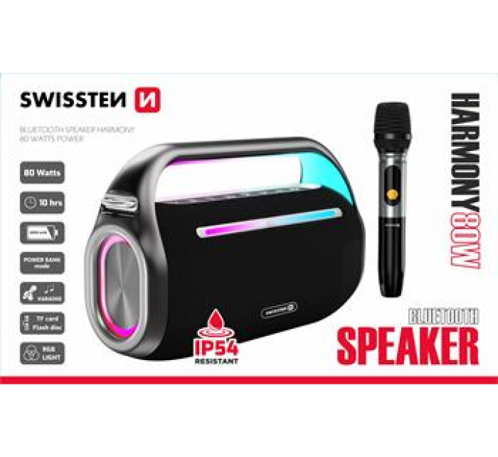 SWISSTEN BLUETOOTH REPRODUKTOR HARMONY 80W ČERNÝ