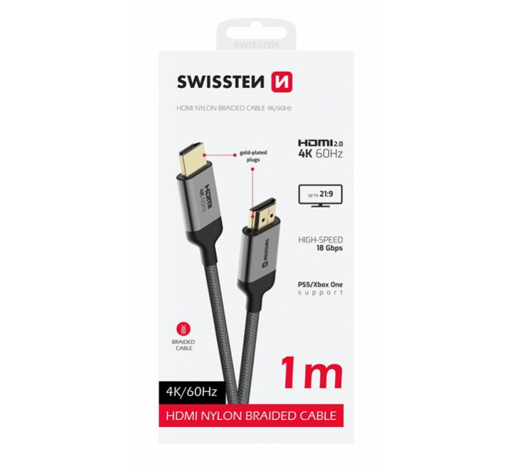SWISSTEN KABEL HDMI NA HDMI 4K 60Hz 1,0 M