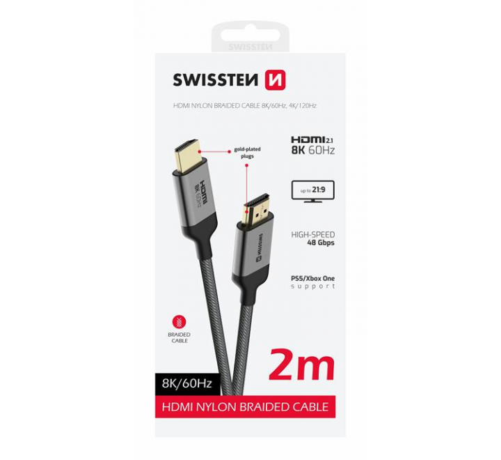 SWISSTEN KABEL HDMI NA HDMI 8K 60Hz 2,0 M